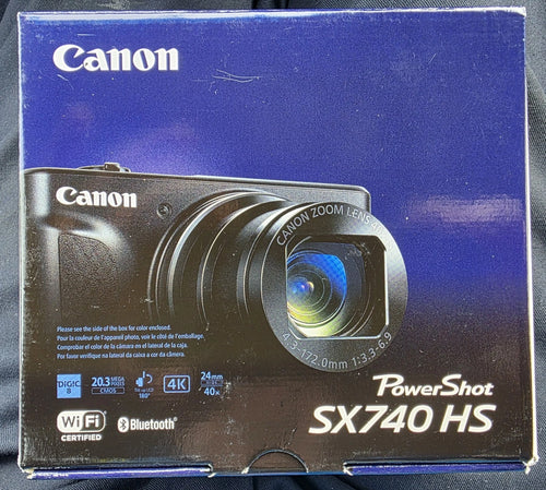 Canon PowerShot SX740 HS 20.3MP 4K Digital Camera 40x Optical Zoom Wi-Fi Black